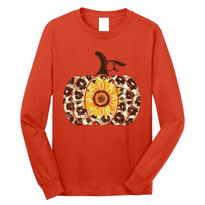 Cheetah Sunflower Pumpkin Long Sleeve Shirt