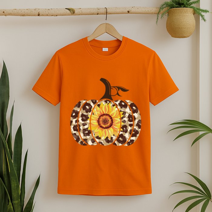 Cheetah Sunflower Pumpkin T-Shirt