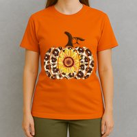 Cheetah Sunflower Pumpkin T-Shirt
