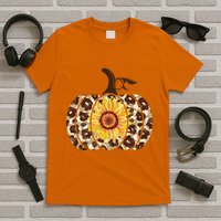 Cheetah Sunflower Pumpkin T-Shirt
