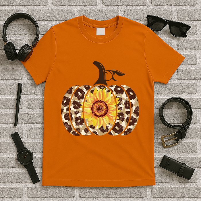 Cheetah Sunflower Pumpkin T-Shirt