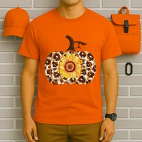 Cheetah Sunflower Pumpkin T-Shirt