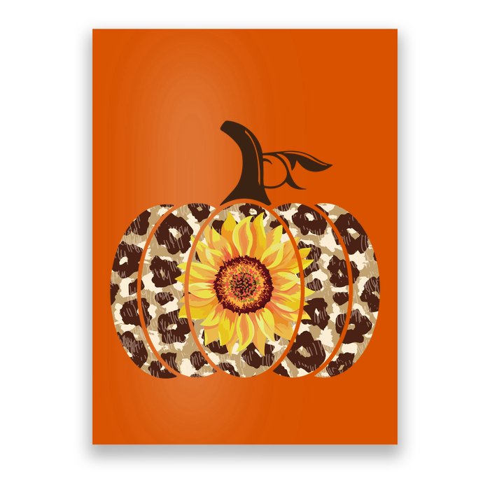 Cheetah Sunflower Pumpkin Poster