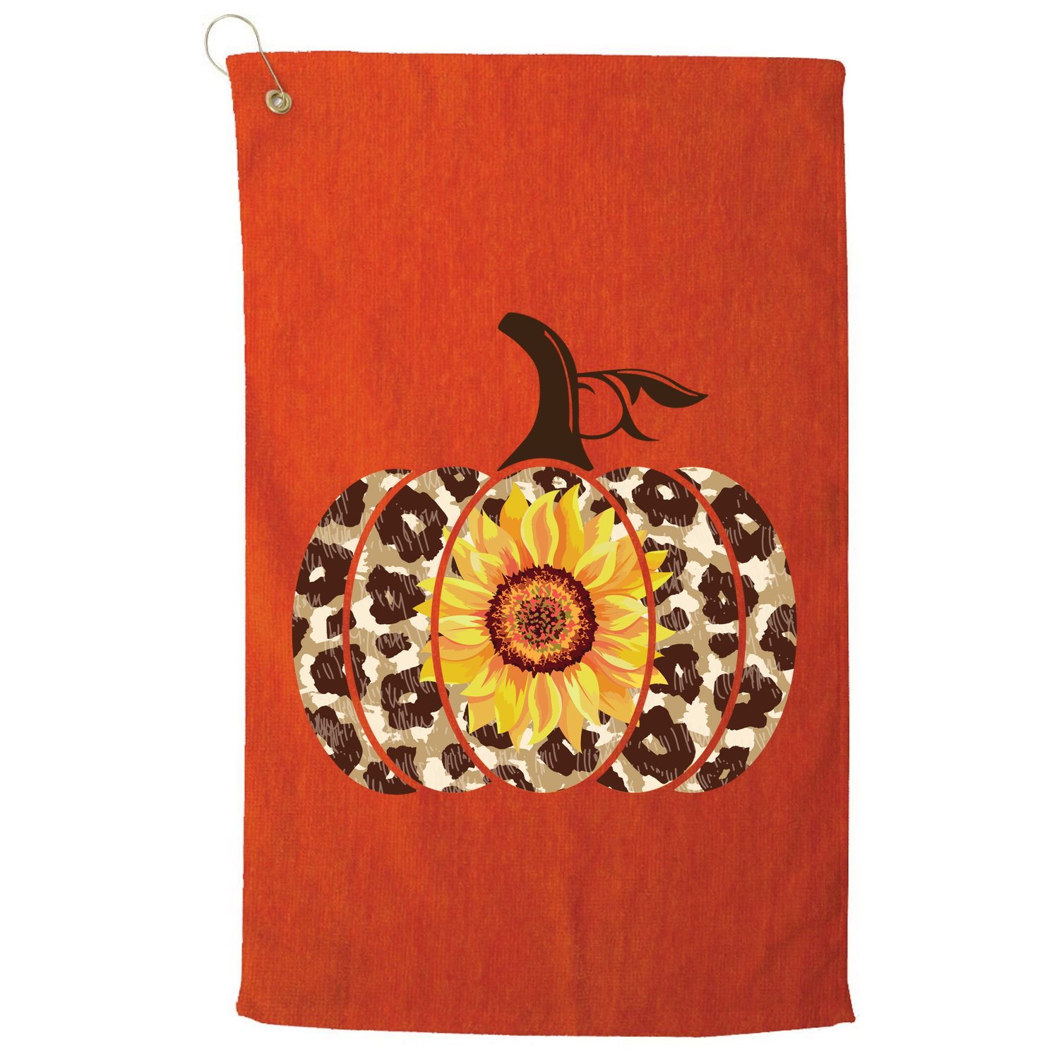 Cheetah Sunflower Pumpkin Golf Towel