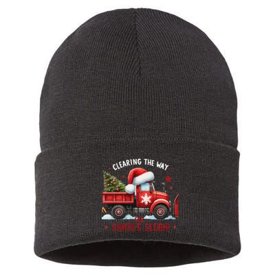 Christmas Snow Plow Clearing The Way For SantaS Snow Truck Sustainable Knit Beanie