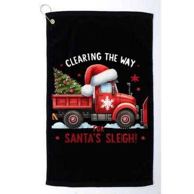 Christmas Snow Plow Clearing The Way For SantaS Snow Truck Platinum Collection Golf Towel