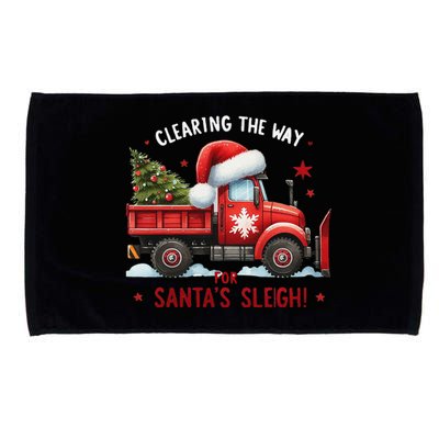 Christmas Snow Plow Clearing The Way For SantaS Snow Truck Microfiber Hand Towel