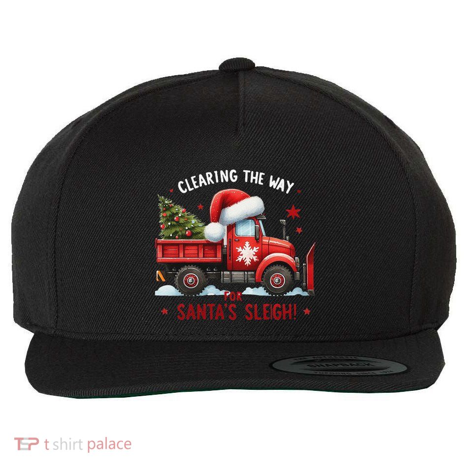 Christmas Snow Plow Clearing The Way For SantaS Snow Truck Wool Snapback Cap