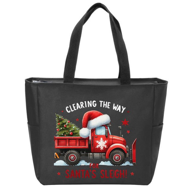 Christmas Snow Plow Clearing The Way For SantaS Snow Truck Zip Tote Bag