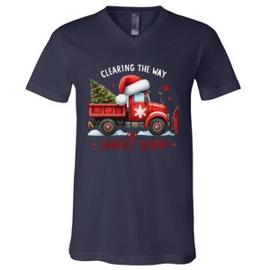 Christmas Snow Plow Clearing The Way For SantaS Snow Truck V-Neck T-Shirt