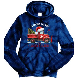 Christmas Snow Plow Clearing The Way For SantaS Snow Truck Tie Dye Hoodie