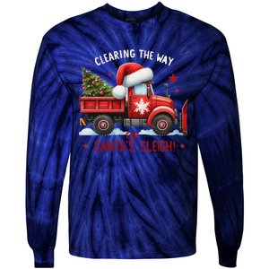 Christmas Snow Plow Clearing The Way For SantaS Snow Truck Tie-Dye Long Sleeve Shirt