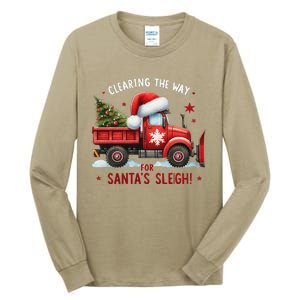 Christmas Snow Plow Clearing The Way For SantaS Snow Truck Tall Long Sleeve T-Shirt