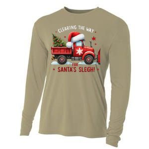 Christmas Snow Plow Clearing The Way For SantaS Snow Truck Cooling Performance Long Sleeve Crew