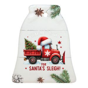 Christmas Snow Plow Clearing The Way For SantaS Snow Truck Ceramic Bell Ornament