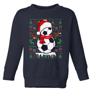 Christmas Soccer Player Sport Lover Santa Hat Xmas Pajamas Toddler Sweatshirt