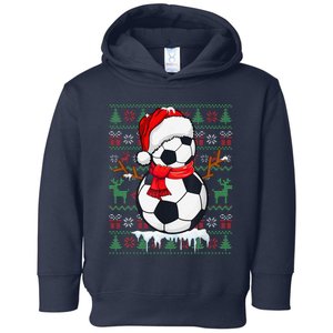 Christmas Soccer Player Sport Lover Santa Hat Xmas Pajamas Toddler Hoodie