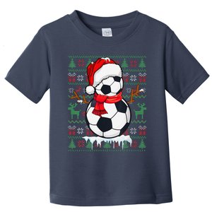 Christmas Soccer Player Sport Lover Santa Hat Xmas Pajamas Toddler T-Shirt