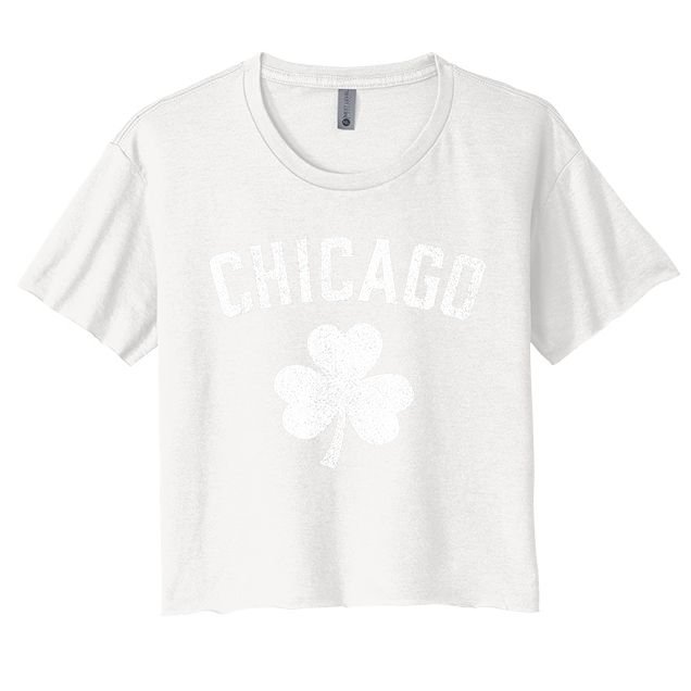 Chicago, St Patrick's day - Patty's day shamrock tee Crop Top