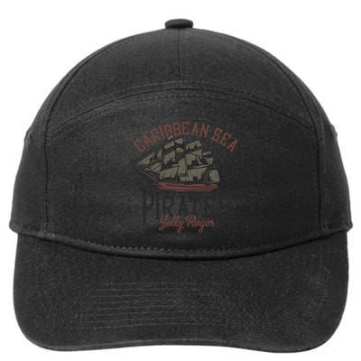 Carribbean Sea Pirates Jolly Roger 7-Panel Snapback Hat