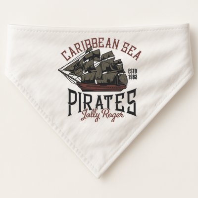 Carribbean Sea Pirates Jolly Roger USA-Made Doggie Bandana