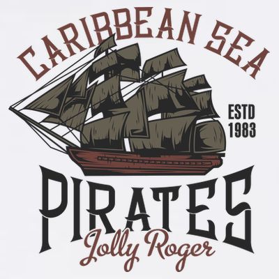 Carribbean Sea Pirates Jolly Roger T-Shirt