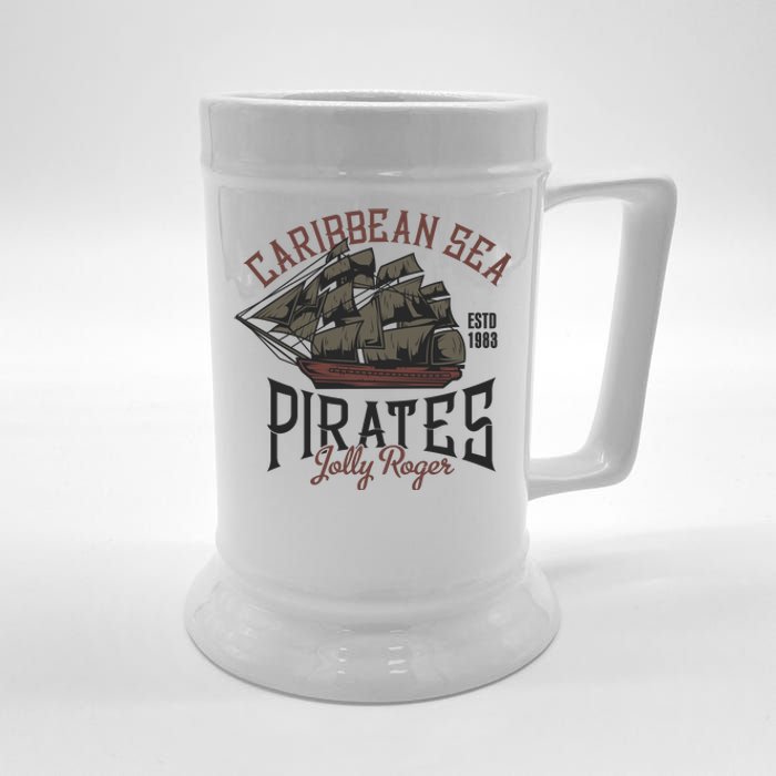 Carribbean Sea Pirates Jolly Roger Beer Stein