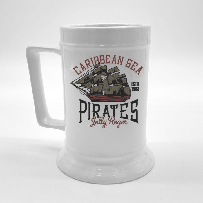 Carribbean Sea Pirates Jolly Roger Beer Stein