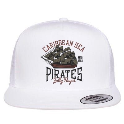 Carribbean Sea Pirates Jolly Roger Flatbill Hat