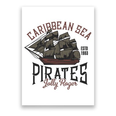 Carribbean Sea Pirates Jolly Roger Poster