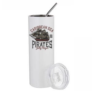 Carribbean Sea Pirates Jolly Roger Stainless Steel Tumbler