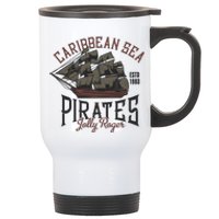 Carribbean Sea Pirates Jolly Roger Stainless Steel Travel Mug