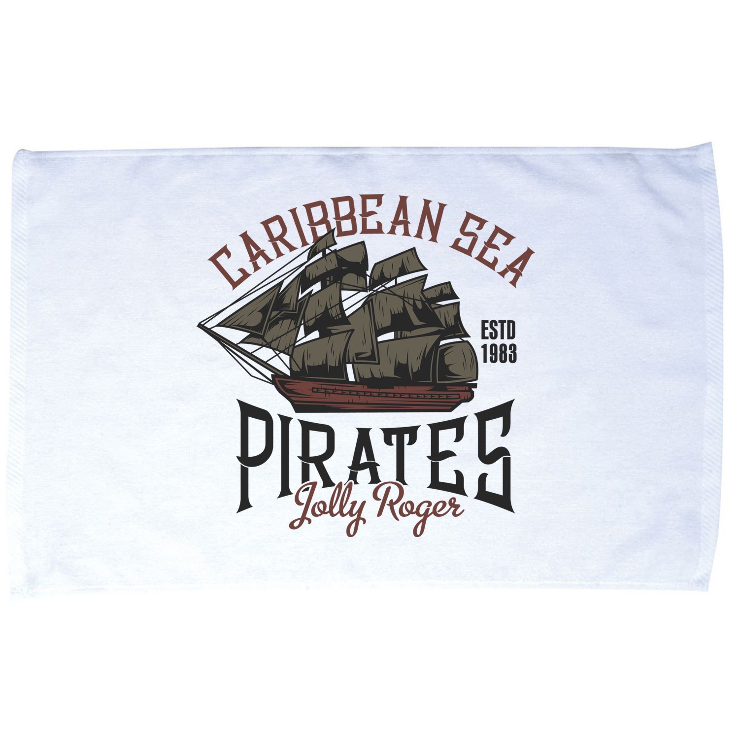 Carribbean Sea Pirates Jolly Roger Microfiber Hand Towel