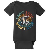 CanT Stop Pi WonT Stop Math Pi Day Funny Maths Club Baby Bodysuit