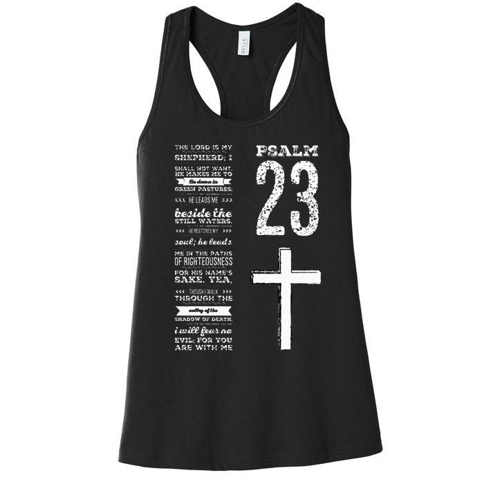 Christian Scripture Psalm 23 Y.O.U.T.H Group Pastor Faith Women's Racerback Tank