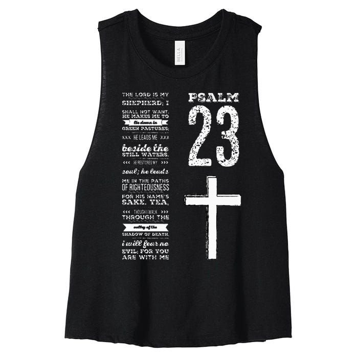 Christian Scripture Psalm 23 Y.O.U.T.H Group Pastor Faith Women's Racerback Cropped Tank