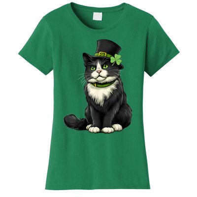 Cat St Patricks Day Shamrock Irish Women's T-Shirt