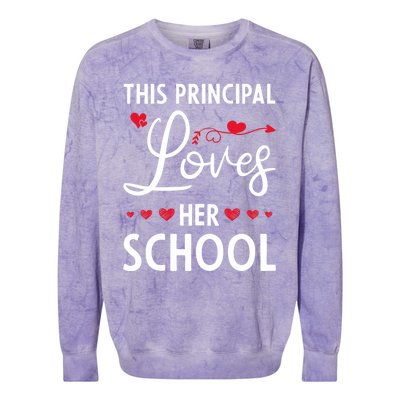 Cute School Principals Day This Principal Loves Her School Gift Colorblast Crewneck Sweatshirt