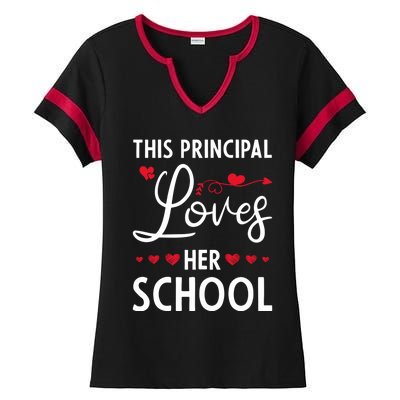 Cute School Principals Day This Principal Loves Her School Gift Ladies Halftime Notch Neck Tee