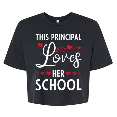 Cute School Principals Day This Principal Loves Her School Gift Bella+Canvas Jersey Crop Tee