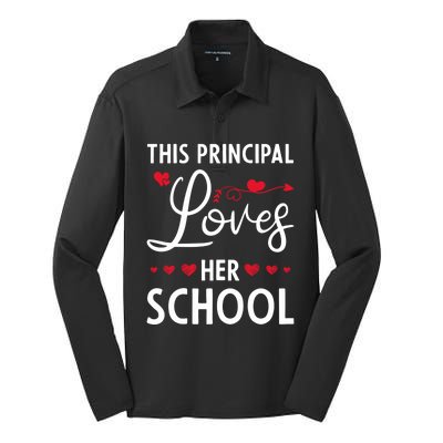 Cute School Principals Day This Principal Loves Her School Gift Silk Touch Performance Long Sleeve Polo