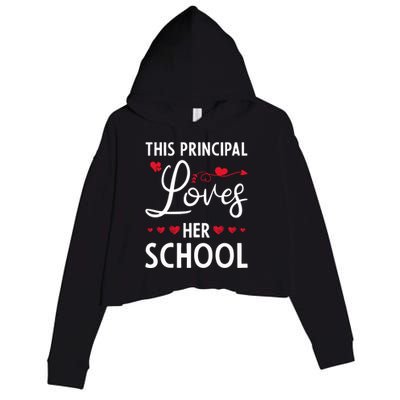 Cute School Principals Day This Principal Loves Her School Gift Crop Fleece Hoodie