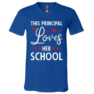 Cute School Principals Day This Principal Loves Her School Gift V-Neck T-Shirt