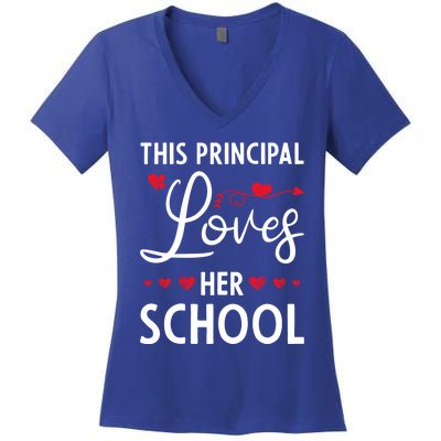 Cute School Principals Day This Principal Loves Her School Gift Women's V-Neck T-Shirt