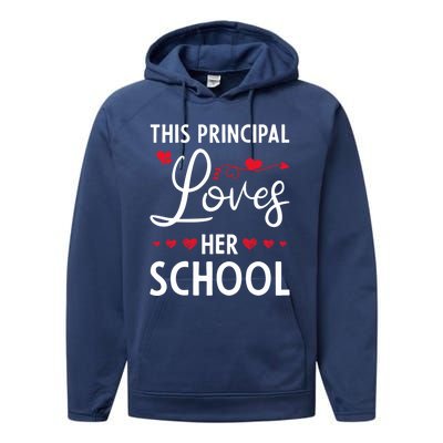 Cute School Principals Day This Principal Loves Her School Gift Performance Fleece Hoodie