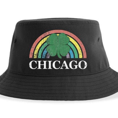 Chicago St. Patrick's Day Shamrock Rainbow Saint Paddy's Sustainable Bucket Hat