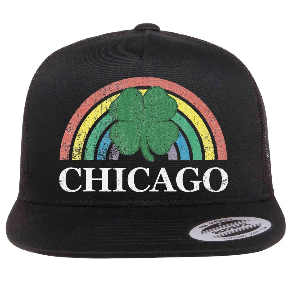 Chicago St. Patrick's Day Shamrock Rainbow Saint Paddy's Flat Bill Trucker Hat