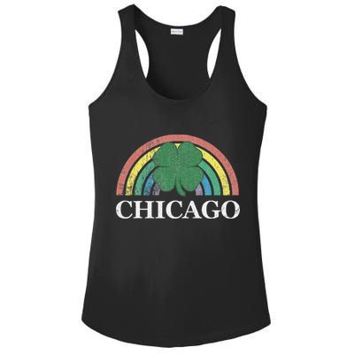 Chicago St. Patrick's Day Shamrock Rainbow Saint Paddy's Ladies PosiCharge Competitor Racerback Tank