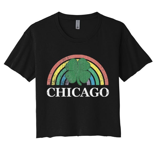 Chicago St. Patrick's Day Shamrock Rainbow Saint Paddy's Crop Top
