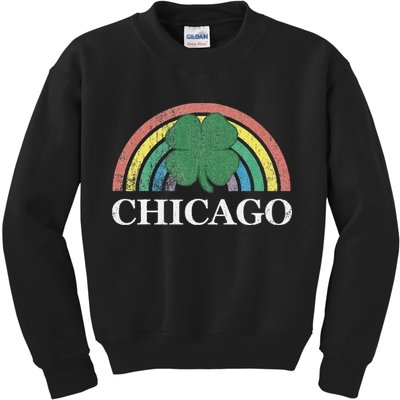Chicago St. Patrick's Day Shamrock Rainbow Saint Paddy's Kids Sweatshirt